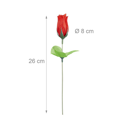 Roses artificielles rouges, 48 pcs.