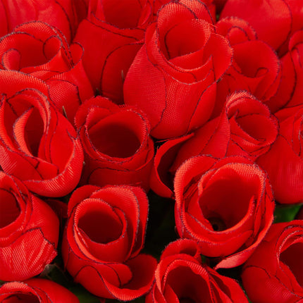 Roses artificielles rouges, 48 pcs.