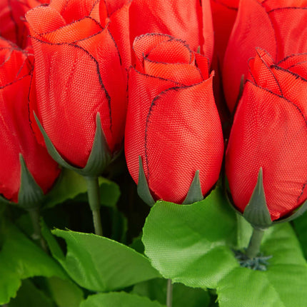 Roses artificielles rouges, 48 pcs.