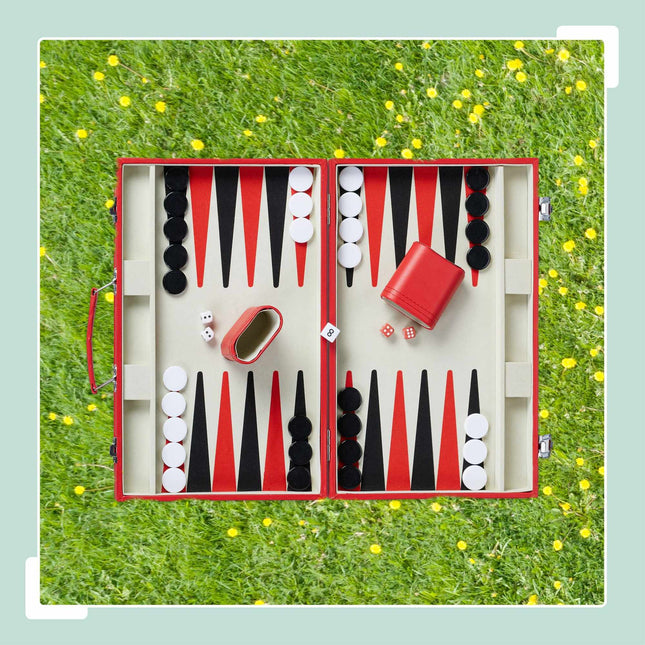 Red backgammon bag