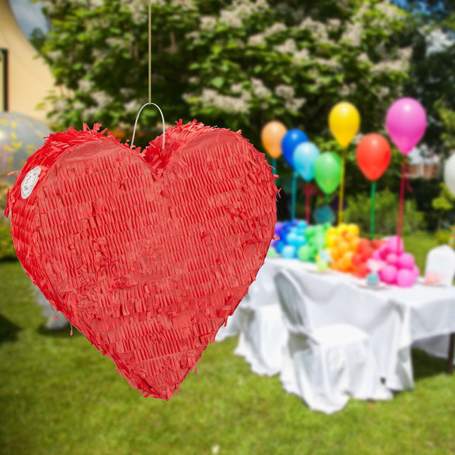 Pinata rouge en forme de cœur