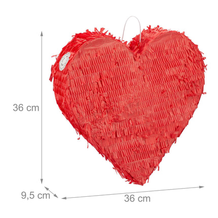 Rote Piñata in Herzform