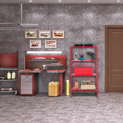 Red heavy duty shelving unit set of 2 4 levels