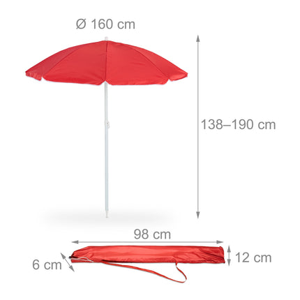 Roter Sonnenschirm 160 cm