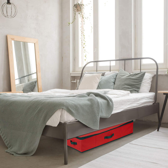 Boîte de rangement rouge pour papier cadeau