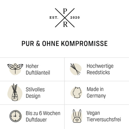 Diffuseur à bâtonnets en verre 100 ml - Parfum longue durée