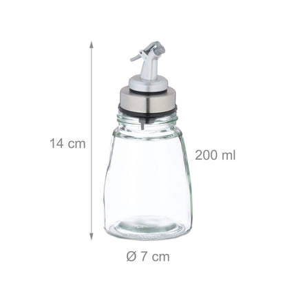 Ensemble de bouteilles d'huile en verre rechargeables avec becs verseurs en métal