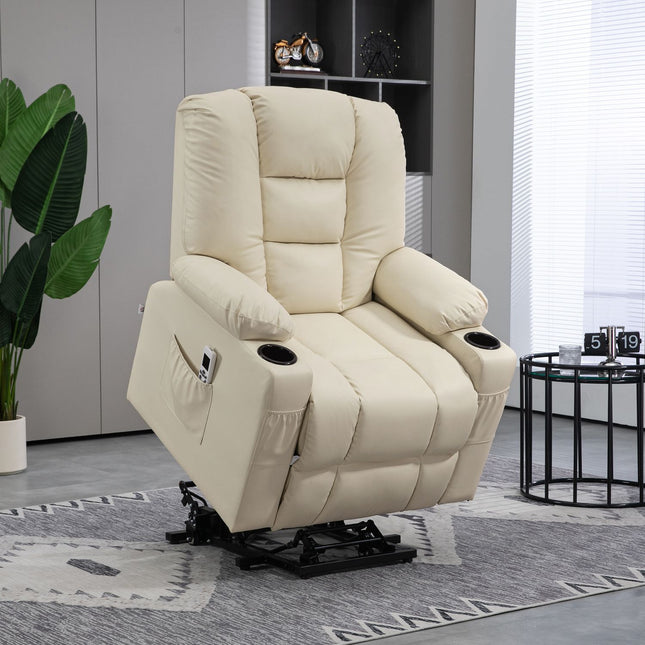 Elektrischer Relaxsessel mit Massagefunktion, Rollen und Getränkehalter