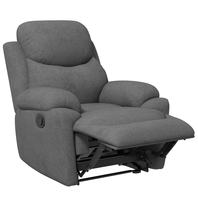 Armchair, upholstered relaxation chair with linen look, grey