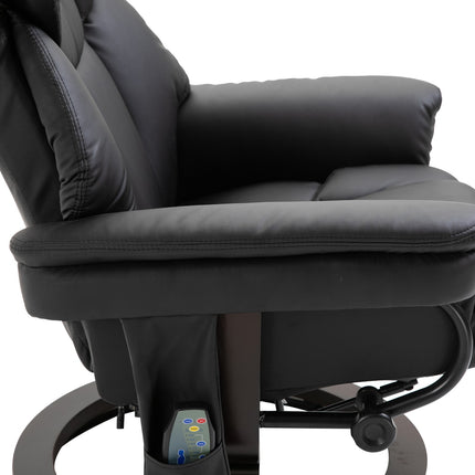Fauteuil De Relaxation Avec Fonction Massage Et Repose-Pieds Fauteuil De Massage Avec Fonction Inclinable, Simili Cuir, Noir