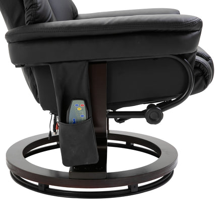 Fauteuil De Relaxation Avec Fonction Massage Et Repose-Pieds Fauteuil De Massage Avec Fonction Inclinable, Simili Cuir, Noir