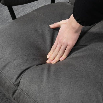 Fauteuil De Relaxation Avec Tabouret, Fauteuil Tv Avec Base Pivotante, Fauteuil Tv Avec Fonction Inclinable, Capacité De Charge Jusqu'À 150 Kg, Polyester, Acier, Gris Foncé