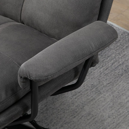 Fauteuil De Relaxation Avec Tabouret, Fauteuil Tv Avec Base Pivotante, Fauteuil Tv Avec Fonction Inclinable, Capacité De Charge Jusqu'À 150 Kg, Polyester, Acier, Gris Foncé