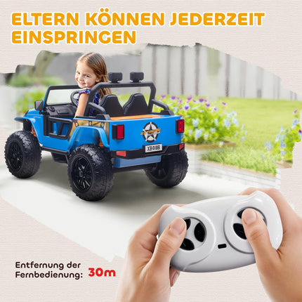 Voiture électrique télécommandée pour enfants, batterie 12V, siège parent-enfant