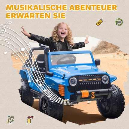 Voiture électrique télécommandée pour enfants, batterie 12V, siège parent-enfant