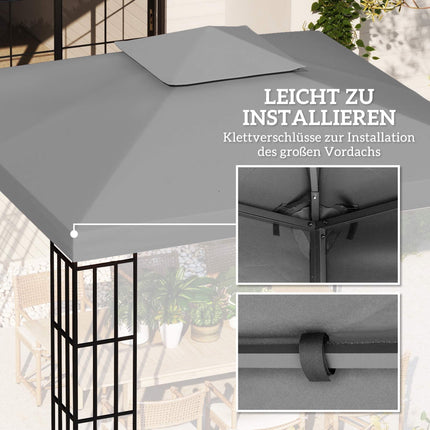 Ersatzzeltplane für 3x3m Pavillon, wasserdicht, Hellgrau