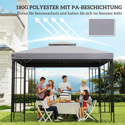 Ersatzzeltplane für 3x3m Pavillon, wasserdicht, Hellgrau