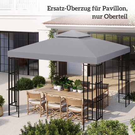 Ersatzzeltplane für 3x3m Pavillon, wasserdicht, Hellgrau