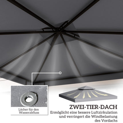 Ersatzzeltplane für 3x3m Pavillon, wasserdicht, Hellgrau