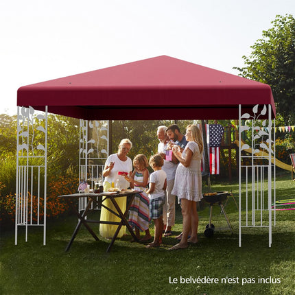 Toile de rechange pour gazebo 300x300 cm, polyester, couleur vin