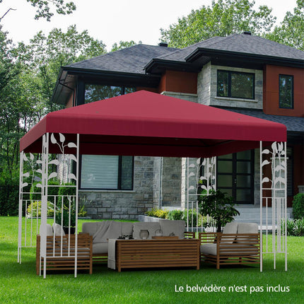 Toile de rechange pour gazebo 300x300 cm, polyester, couleur vin