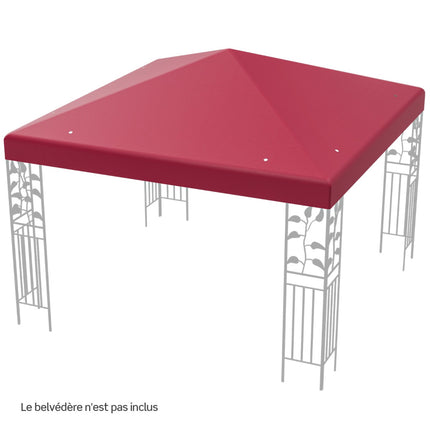Toile de rechange pour gazebo 300x300 cm, polyester, couleur vin