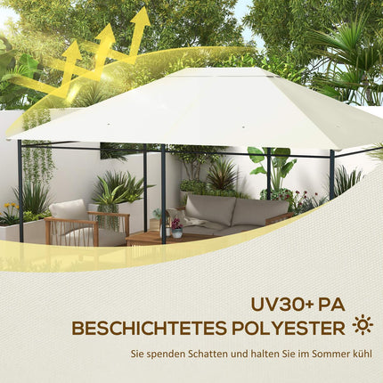 Wasserdichtes Ersatz-Pavillondach, UV-geschützt, 3,97x2,97M, Cremefarben