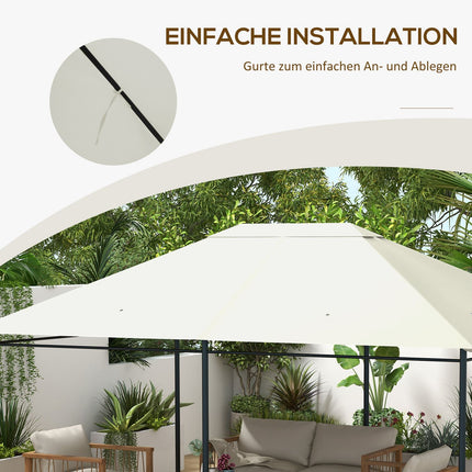 Wasserdichtes Ersatz-Pavillondach, UV-geschützt, 3,97x2,97M, Cremefarben