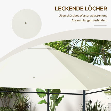 Wasserdichtes Ersatz-Pavillondach, UV-geschützt, 3,97x2,97M, Cremefarben