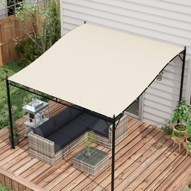 Toit De Remplacement Pour Pergola 297X243Cm Auvent Pour Auvent De Patio, Protection Uv, Pour Gazebo 3X2,5M, Beige