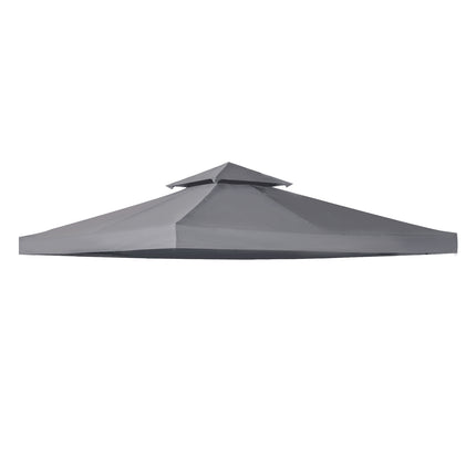 Toit De Tonnelle De Remplacement Pour Tonnelle En Métal, 3X3M, Polyester, Gris Foncé