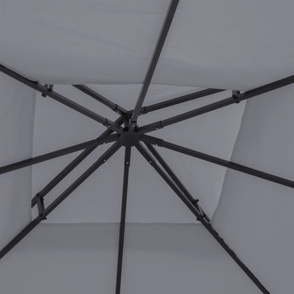 Toit De Tonnelle De Remplacement Pour Tonnelle En Métal, 3X3M, Polyester, Gris Foncé