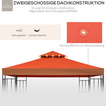 Ersatz-Pavillondach, rostrot Polyester, 3x3M
