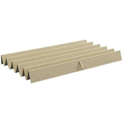 Toit de remplacement pour pergola de 3 x 3 m, auvent ondulé rétractable étanche avec trous de drainage de la pluie, couverture d'ombrage résistante à l'hiver pour jardin, terrasse, beige