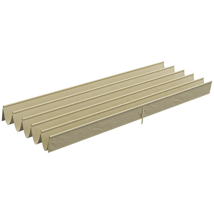 Toit de remplacement pour pergola de 4 x 3 m, auvent ondulé rétractable étanche avec trous de drainage de la pluie, couverture d'ombrage résistante à l'hiver pour jardin, terrasse, beige