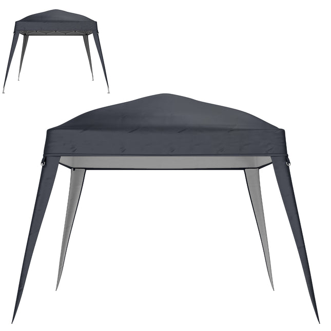 Toit de rechange pour pavillon 3 x 3 m, imperméable, stable et résistant à l'hiver pour pavillon pliable, tente de fête résistante aux tempêtes, couverture de rechange, couverture avec toit simple, auvent pour pavillon de jardin, gris foncé.