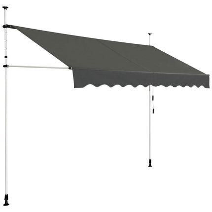 Store banne rétractable, résistant aux UV, réglable, 300 x 120 cm, gris