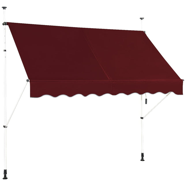 Store banne rétractable pour balcon, 250 cm, résistant aux UV, rouge