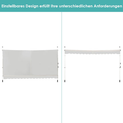 Ausziehbare Balkonmarkise, 350 cm, UV-beständig, verstellbar