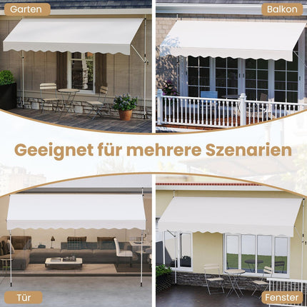 Ausfahrbare Balkonmarkise, ohne Bohren, höhenverstellbar, UV-Schutz