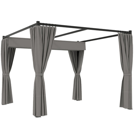Auvent de terrasse autoportant rétractable, structure métallique, 300 x 300 cm