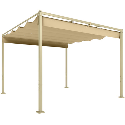 Einziehbare Gartenpergola, 3x3m, Khaki, UPF30+ Dach