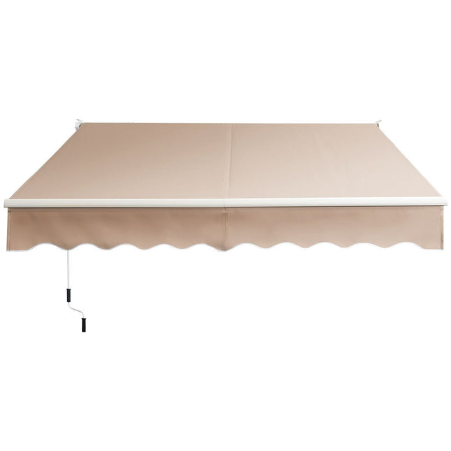Store extérieur rétractable, polyester déperlant, 295 x 250 cm, beige