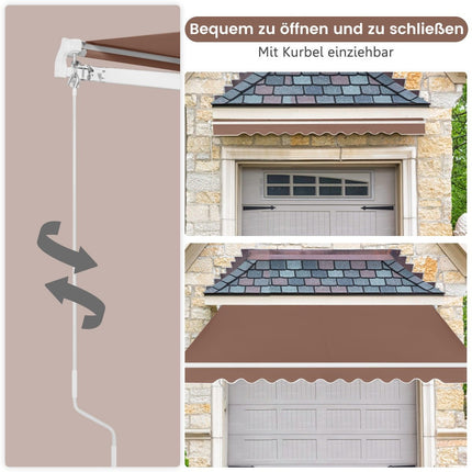 Store de terrasse rétractable, 400 x 250 cm, marron, protection UV