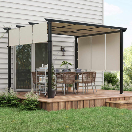 Einziehbare Pergola 3x3,5 m, Stahlrahmen, UV-Schutz