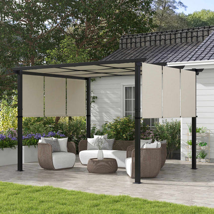 Einziehbare Pergola 3x3,5 m, Stahlrahmen, UV-Schutz