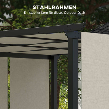 Einziehbare Pergola 3x3,5 m, Stahlrahmen, UV-Schutz