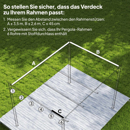 Pergola rétractable 4 x 3 m, résistante aux intempéries, gris clair