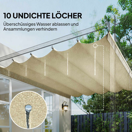 Einziehbare Pergola-Ersatzüberdachung 3x3m, Creme, Polyester