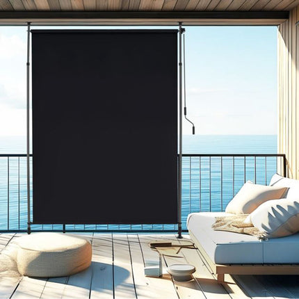 Einziehbare vertikale Terrassen-Sonnenschutzmarkise, Kurbel, 150cm